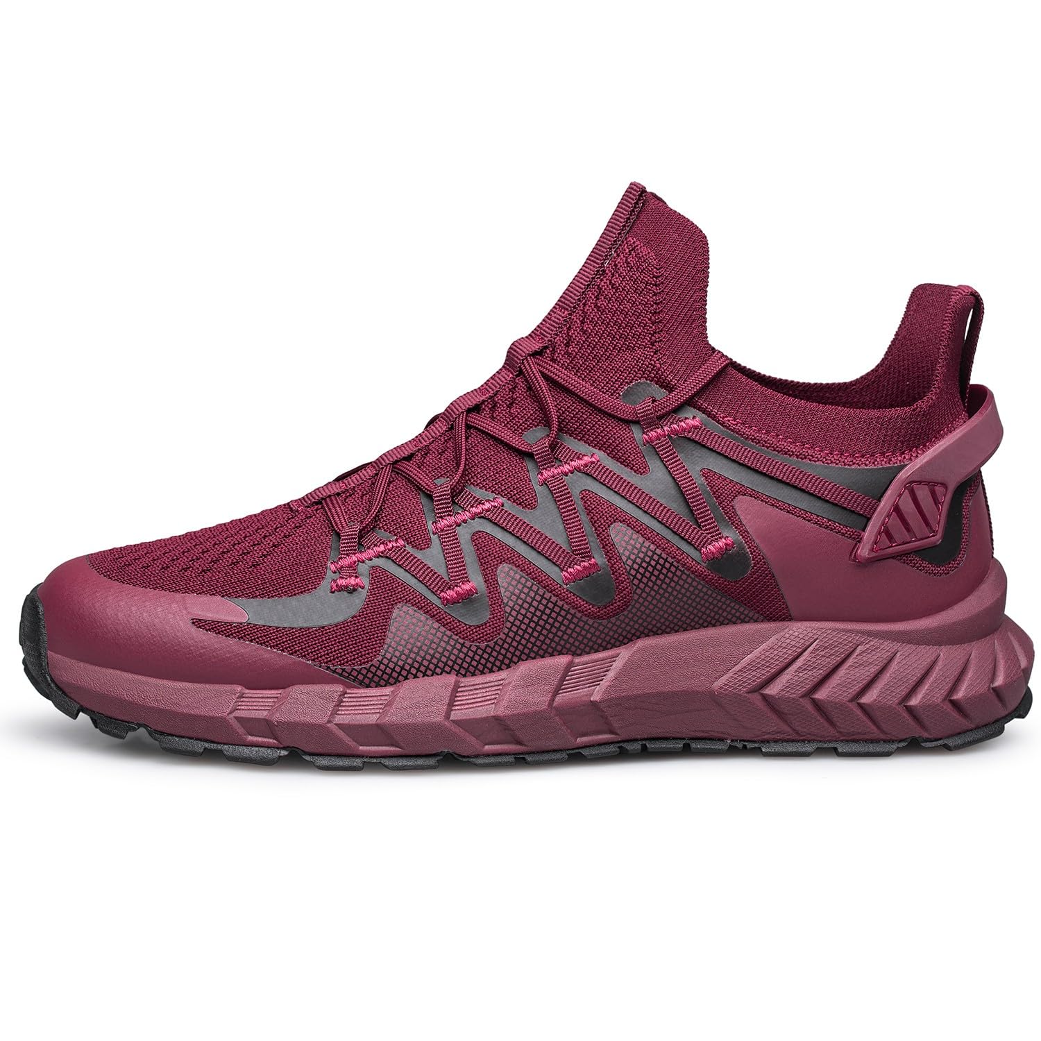 Mens Slip On Walking Shoes Blade Tennis Shoes Slip Resistant Running Shoes Lightweight Workout Shoes Breathable Fashion Sneakers Burgundy Size 11