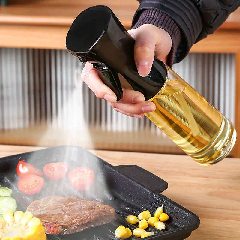 Outdoor Press Oil Spray Bottle - 200ML Glass Oil Dispenser